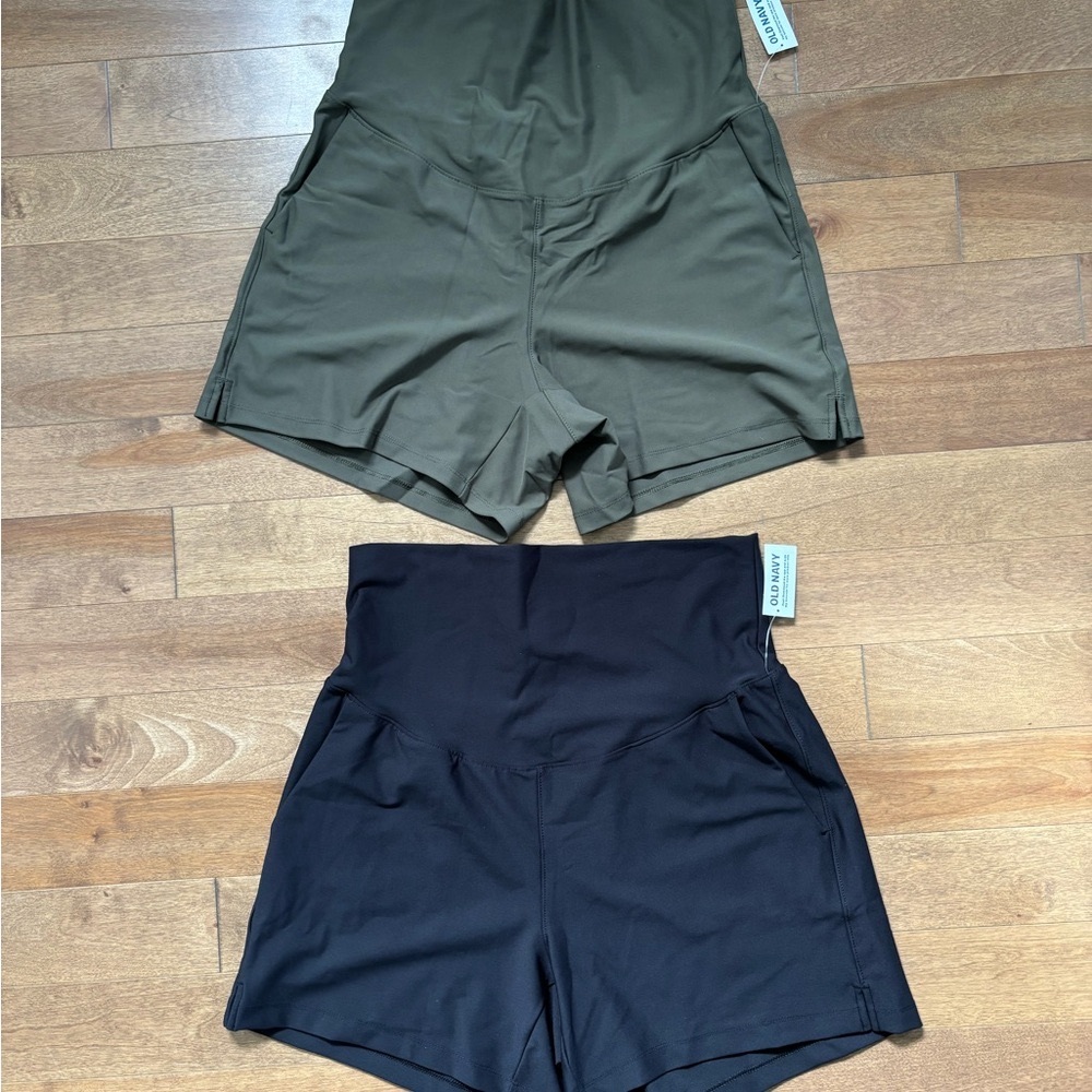 Two pair bundle! Women's Maternity Rollover Waist Powersoft Shorts